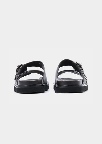 DOUBLE BUCKLE RESORT SANDAL - Dark Brown