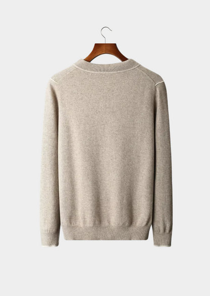 PREMIUM CASHMERE TWO TONE BUTTON POLO