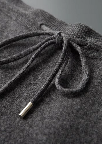 PURE EXTRA-FINE MERINO WOOL WIDE LEISURE TROUSERS