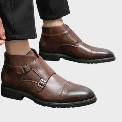 Parker | Double Buckle Synthetic Leather Boots
