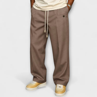 Elegant pants with urban-style drawstring