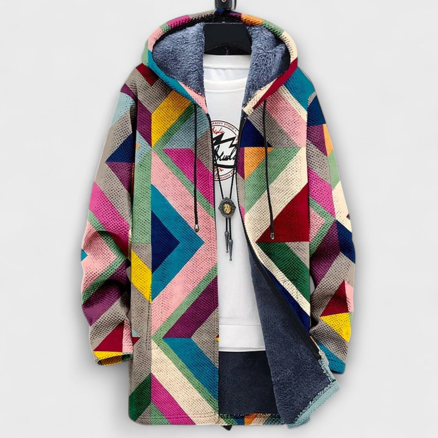 Luxurious cardigan with artistic inspiration