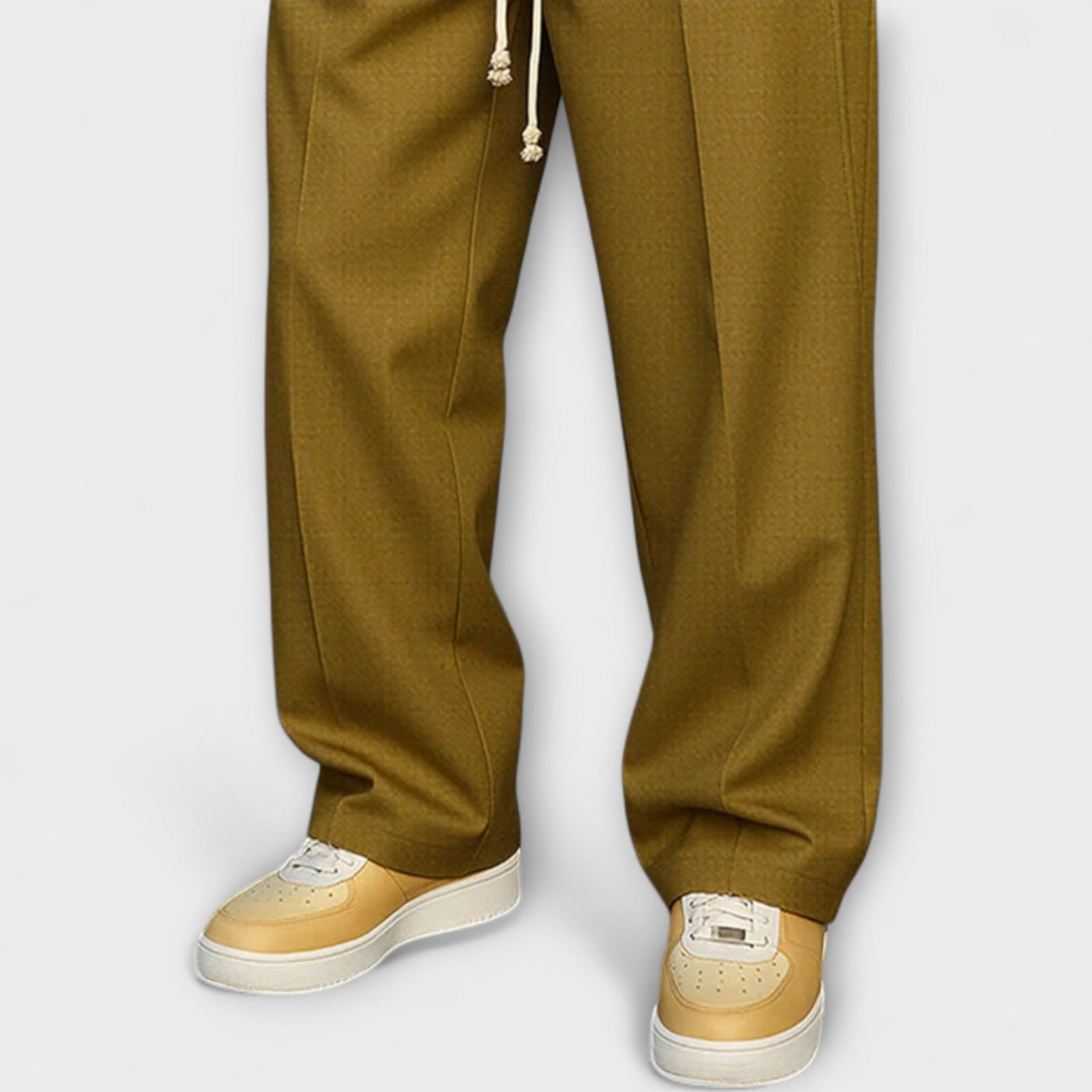Elegant pants with urban-style drawstring