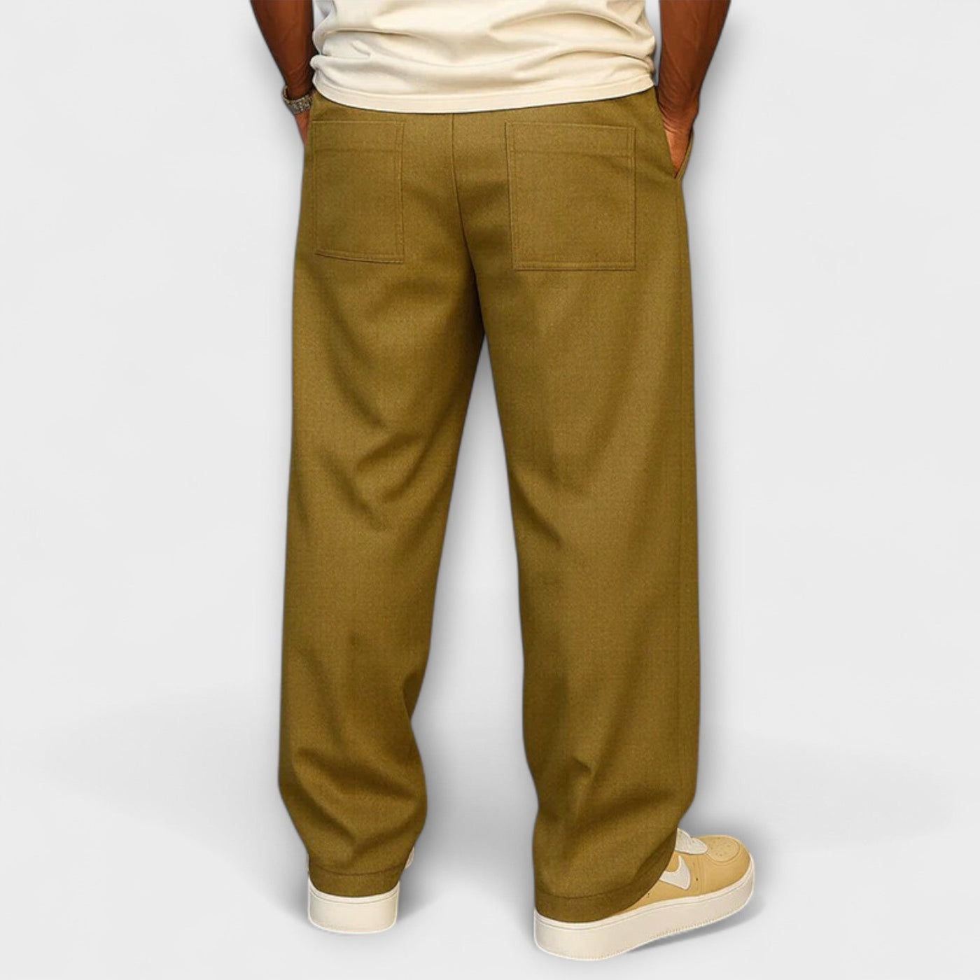 Elegant pants with urban-style drawstring