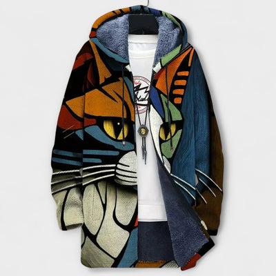 Luxurious cardigan with artistic inspiration