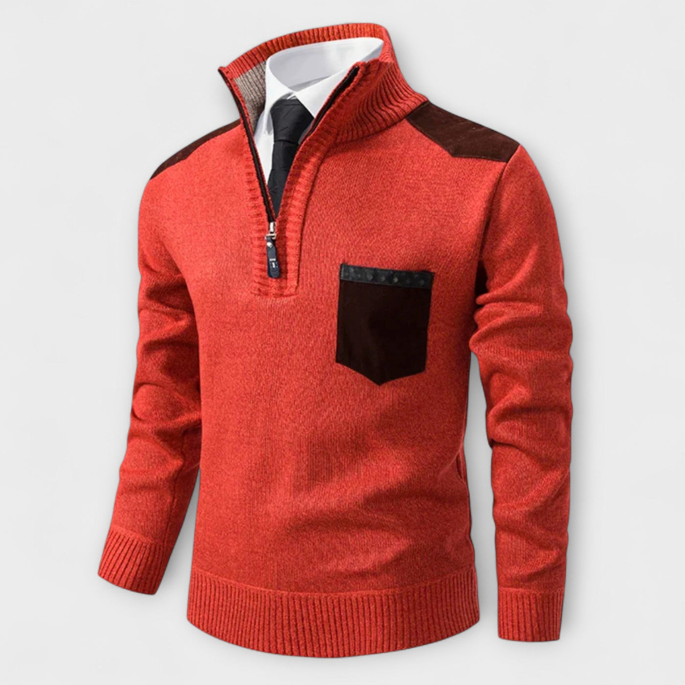 André | Zip-up Sweater with Polo Collar – Warmth, Elegance, and Character