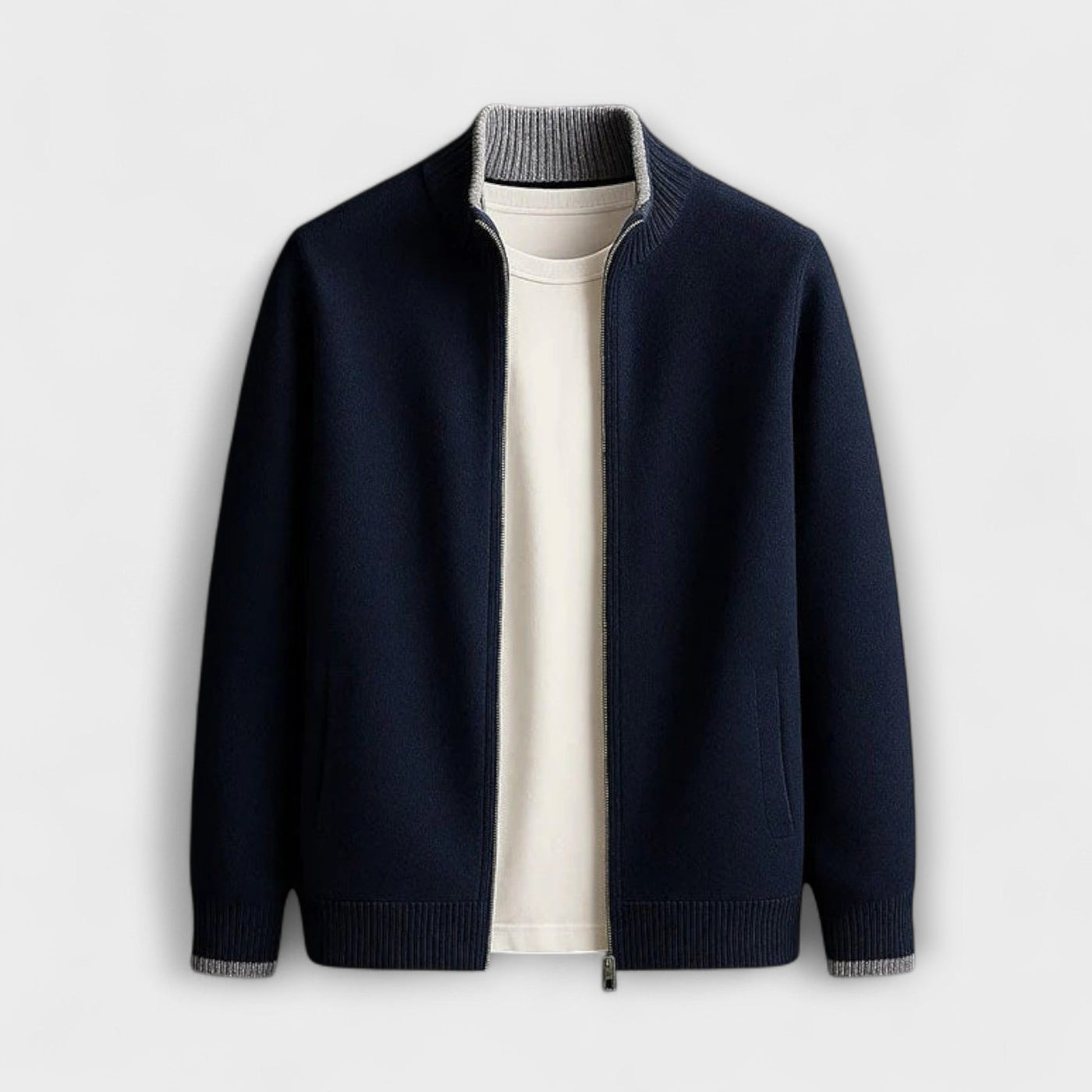 Knitted Jacket with Zip