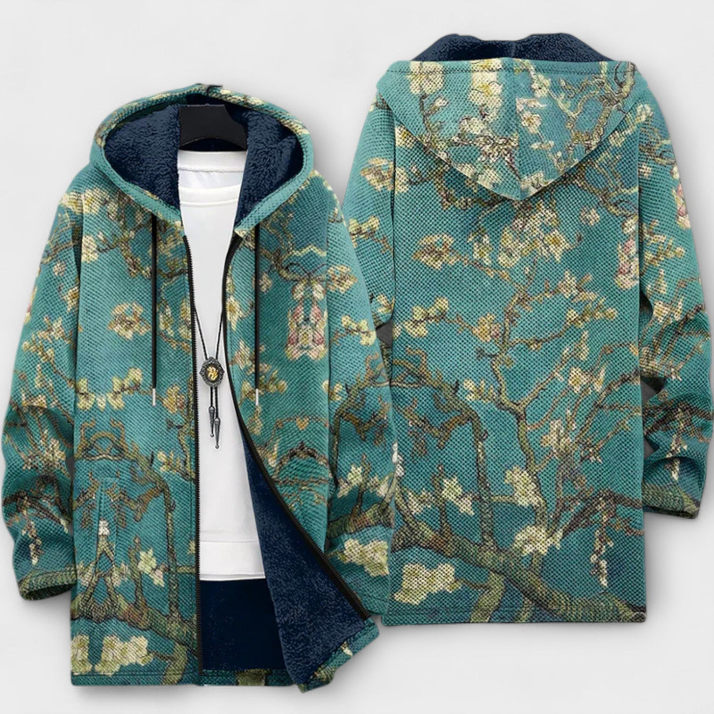 Luxurious cardigan inspired by art