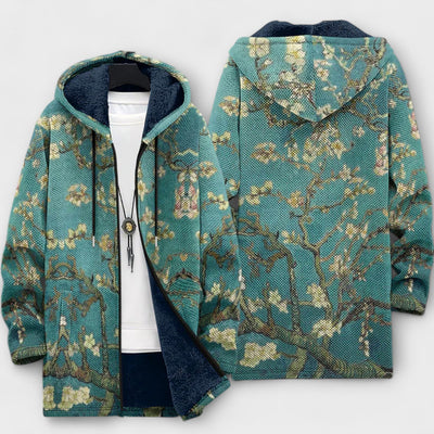 Luxurious cardigan inspired by art