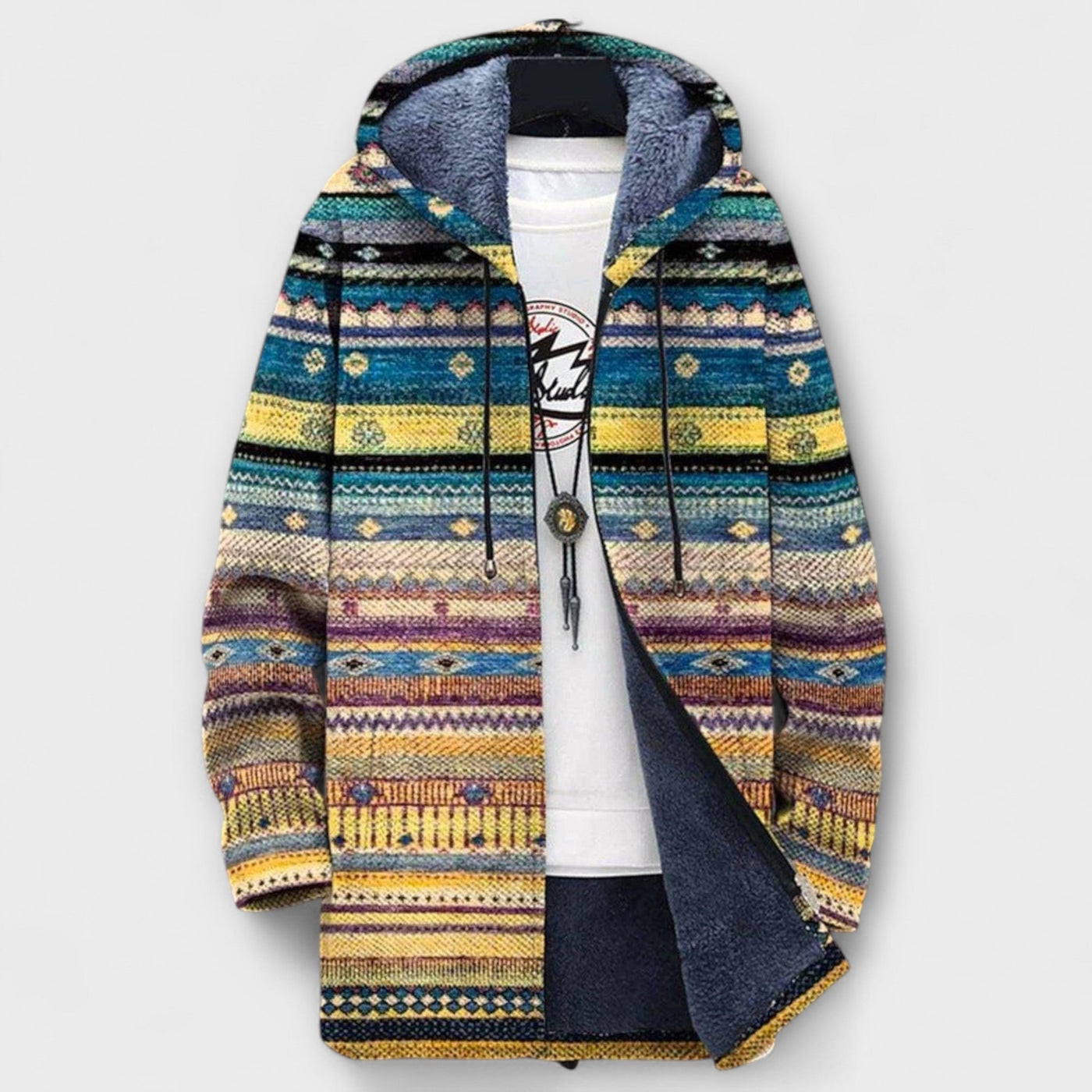Luxurious cardigan inspired by art