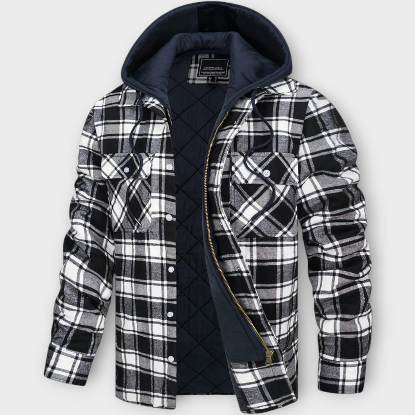 Cooper – Quilted Check Jacket with Hood