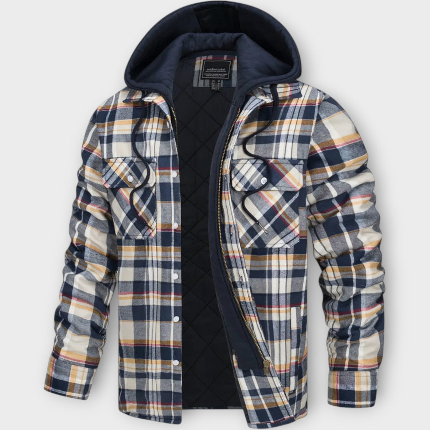Cooper – Quilted Checkered Jacket with Hood